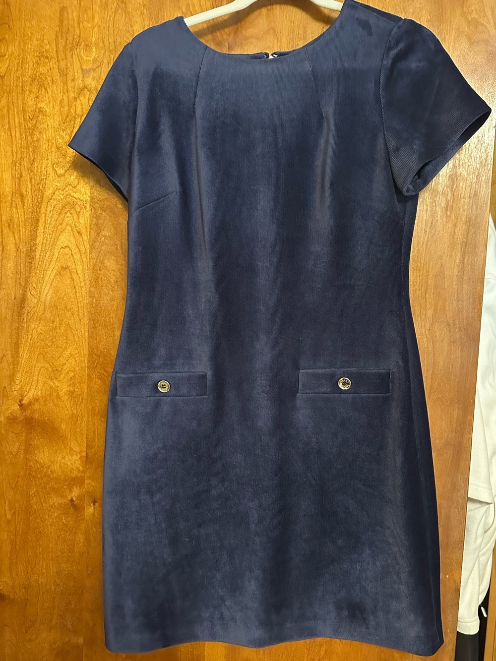 Classic Navy Short-Sleeve Shift Dress